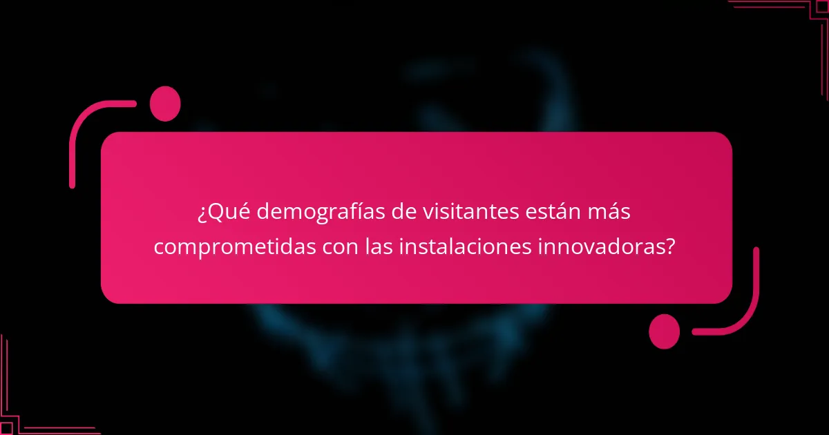 ¿Qué demografías de visitantes están más comprometidas con las instalaciones innovadoras?