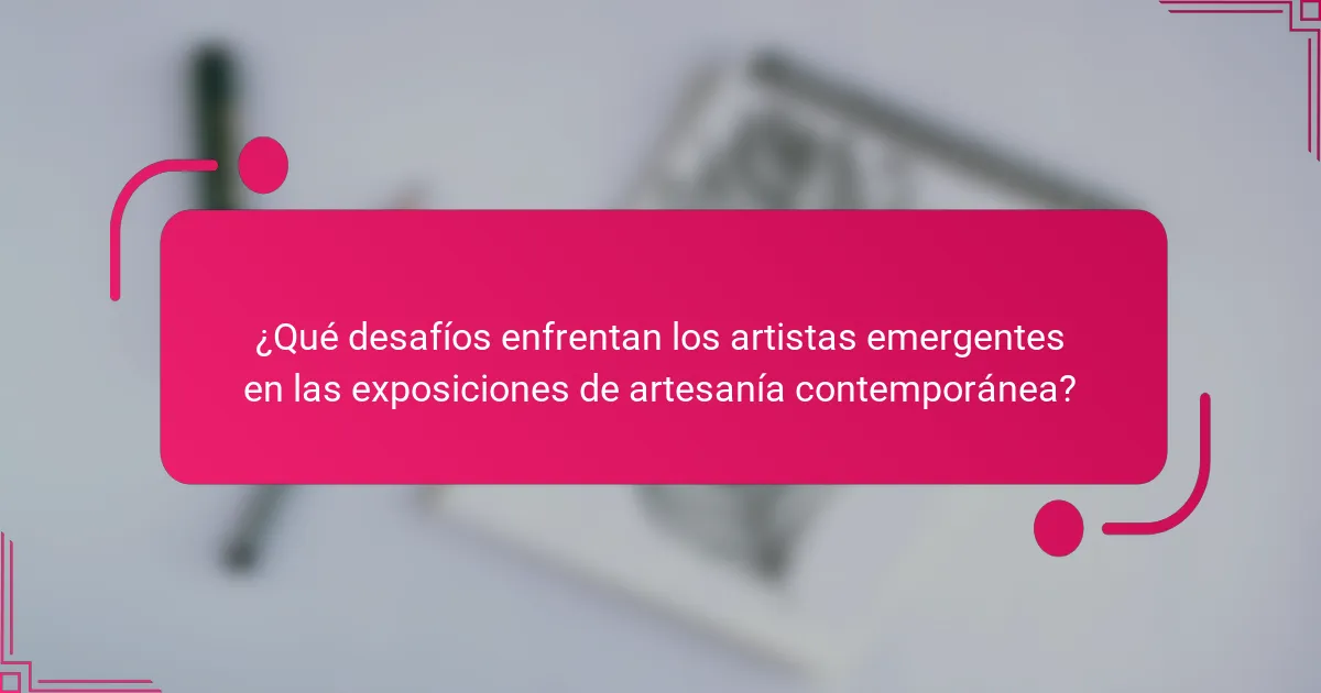 ¿Qué desafíos enfrentan los artistas emergentes en las exposiciones de artesanía contemporánea?